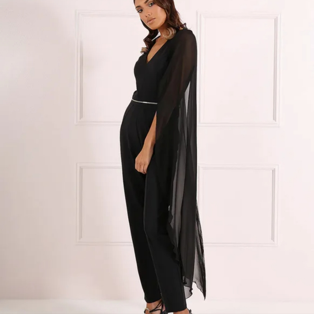 Forever Unique's Black Jumpsuit w/cape